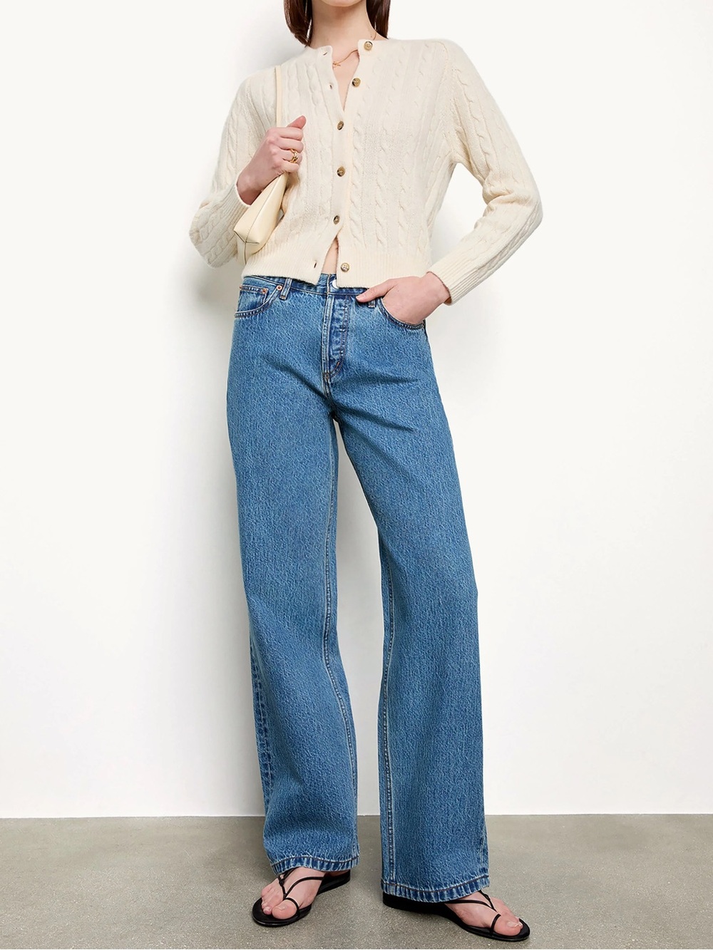 Straight Leg Women's Jeans in Medium Blue